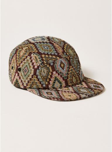 Topman Mens Multi Jacquard Geometric 5 Panel Cap