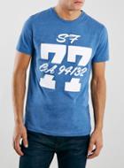 Topman Mens Blue Chest Print T-shirt