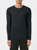 Topman Mens Premium Navy Pima Cotton Rib Sweater