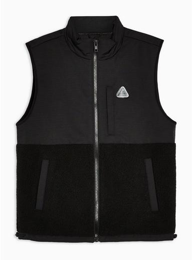 Topman Mens Black Glacier Gilet