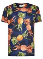 Topman Mens Navy Pineapple T-shirt