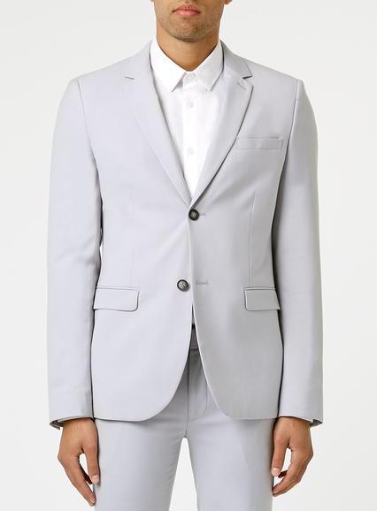 Topman Mens Light Grey Ultra Skinny Fit Jacket