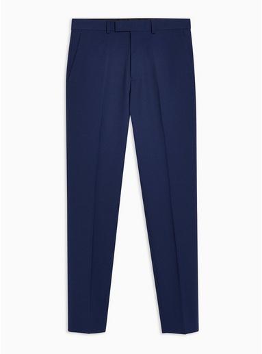 Topman Mens Blue Two Tone Skinny Trousers