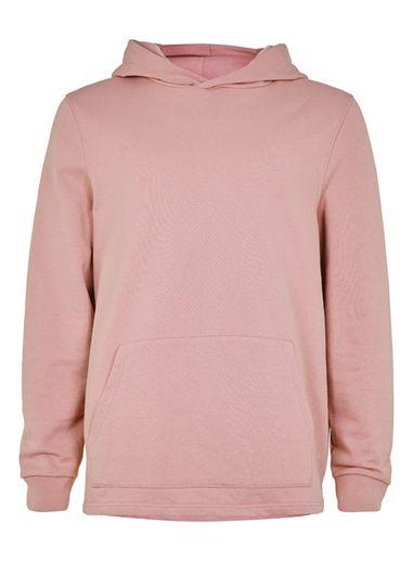 Topman Mens Pink Fixed Hem Oversized Fit Hoodie
