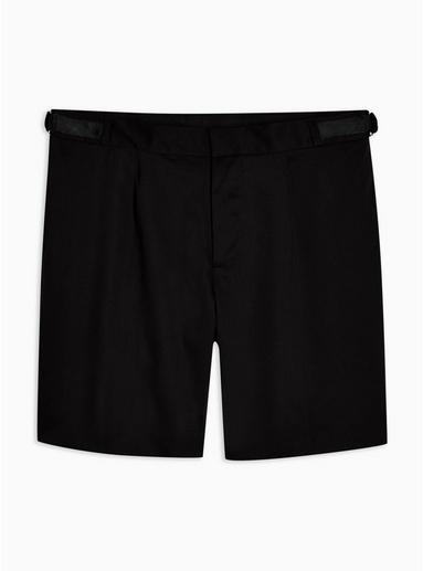 Topman Mens Black Buckle Smart Shorts