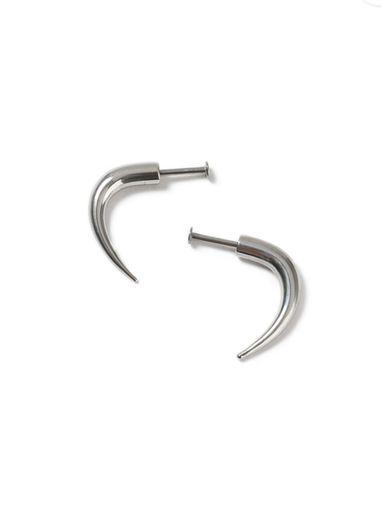 Topman Mens Silver Stainless Steel Spike Earrings