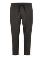 Topman Mens Grey Gray Pinstripe Side Taping Joggers