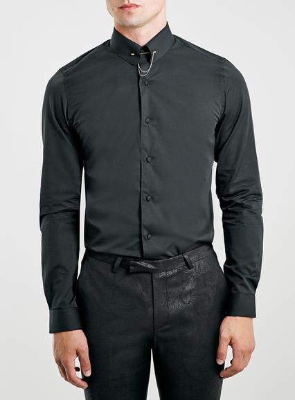 Topman Mens Noose & Monkey Black Shirt