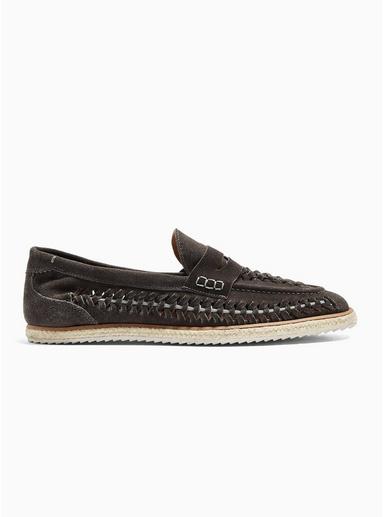 Topman Mens Grey Gray 'bali' Weave Loafers