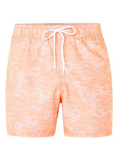 Topman Mens Pink Coral Wiggle Print Swim Shorts