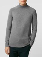 Topman Mens Grey Selected Homme Gray Turtle Neck Sweater