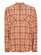 Topman Mens Yellow Checked Relaxed Fit Shirt