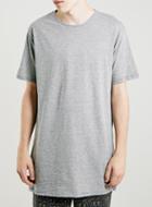 Topman Mens Mid Grey Grey Slubby Long Line T-shirt