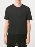 Topman Mens Black Mesh Long Line T-shirt