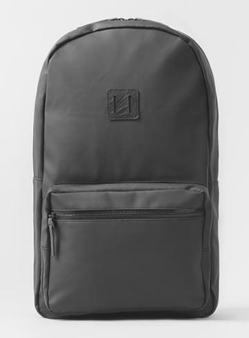 Topman Mens Black Rubberised Backpack