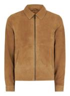 Topman Mens Brown Tan Suede Harrington Jacket