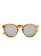 Topman Mens Orange Honey Round Plastic Sunglasses