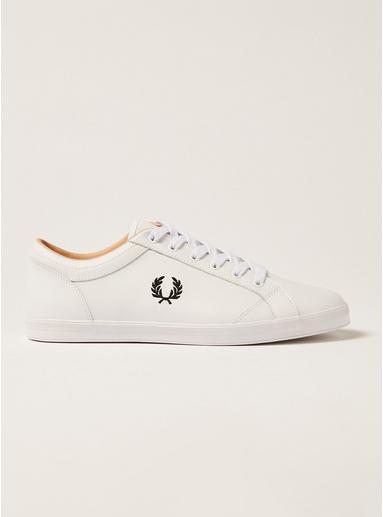 Topman Mens Fred Perry Baseline White Leather Sneakers