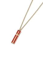 Topman Mens Gold Red Thin Dog Tag Necklace*