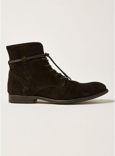 Topman Mens Black Suede Mycroft Lace Boots