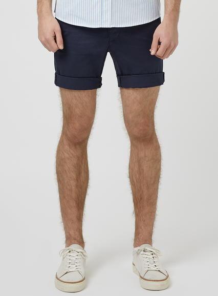 Topman Mens Blue Navy Stretch Skinny Chino Shorts