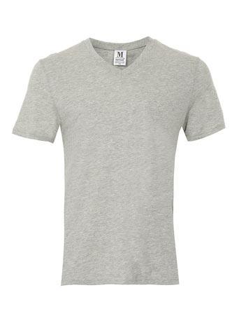 Topman Grey V-neck T-shirt