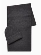Topman Mens Grey Ribbed Beanie And Scarf 2 Pack