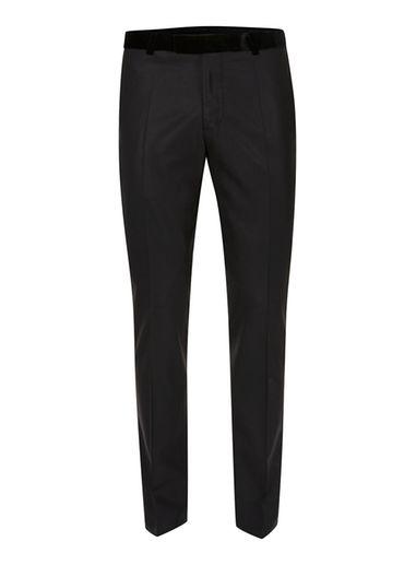 Topman Mens Noose & Monkey Black Contrast Velvet Suit Pants