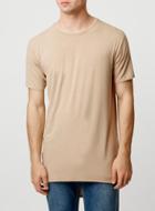 Topman Mens Brown Stone Long Line Drape T-shirt