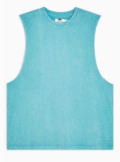 Topman Mens Green Wash Vest