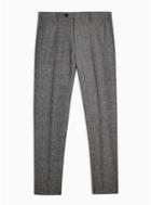 Topman Mens Grey Heritage Gray Textured Skinny Fit Suit Pants
