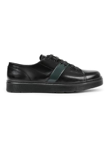 Topman Mens Tmd Black Leather Wedged Derby Shoes
