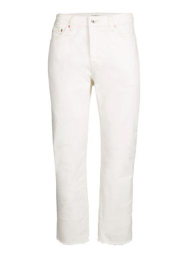 Topman Mens White Raw Edge Standard Fit Jeans