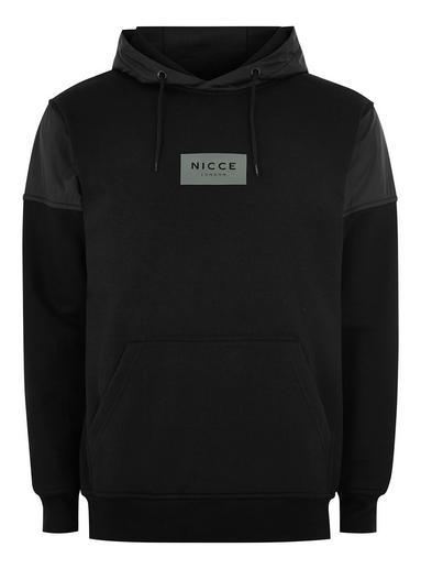 Topman Mens Nicce's Black 'ela' Tech Panel Hoodie