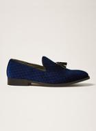 Topman Mens Navy Faux Suede Rana Quilted Loafers