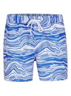 Topman Mens Blue Warp Swim Shorts
