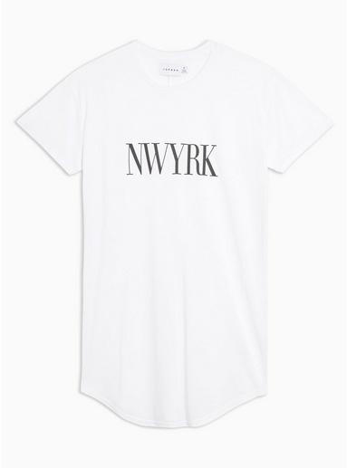 Topman Mens White Nw Yrk T-shirt