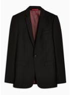 Topman Mens Black Skinny Fit Single Breasted Suit Blazer With Notch Lapels