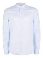 Topman Mens Premium Light Blue Herringbone Smart Shirt