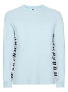 Topman Mens Light Blue Panelled Sleeve T-shirt
