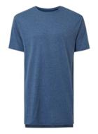 Topman Mens Dark Blue Salt And Pepper Step Hem Longline T-shirt