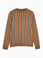 Topman Mens Brown Camel Vertical Stripe Sweater