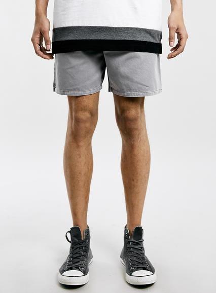 Topman Mens Grey Acid Wash Sophomore Shorts
