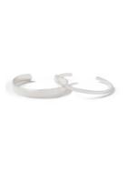 Topman Mens Metallic Silver Look Brushed Cuff Bangles 2 Pack