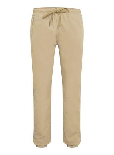 Topman Mens Brown Stone Zip Woven Joggers