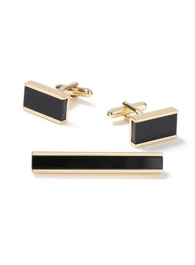 Topman Mens Gold Cufflink And Tie Pin Set*