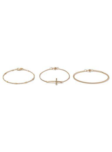 Topman Mens Gold Cross Bracelet*