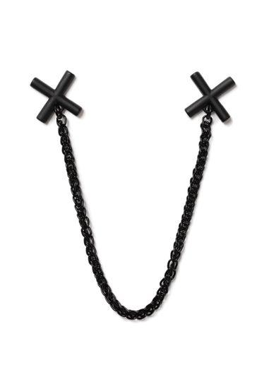Topman Mens Black Cross Collar Tips*