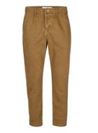 Topman Mens Brown Tan Twill Cotton Cropped Tapered Pants