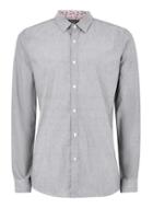 Topman Mens Grey Gray Print Long Sleeve Shirt